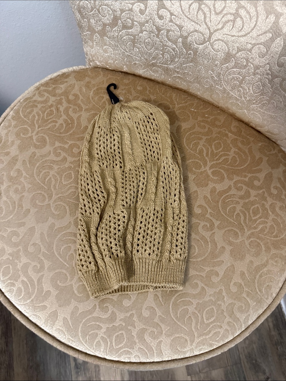 Beige Open-Knit Women's Sweater - Lightweight Layering Piece
